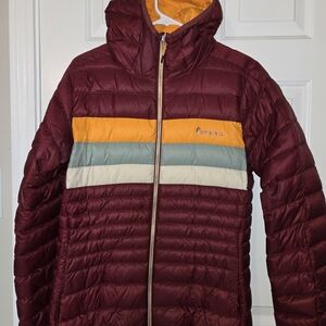 Cotopaxi_"Fuego" Burgundy/Orange/Light Blue_Women's Large